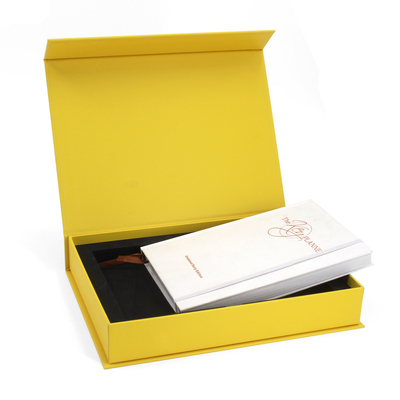 Customized Luxury Rigid Magnetic Notebook Gift Box Packaging With EVA Foam Insert