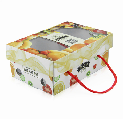 Custom Design Corrugated Cardboard Gift Box With Handles For Fruit And Vegetables