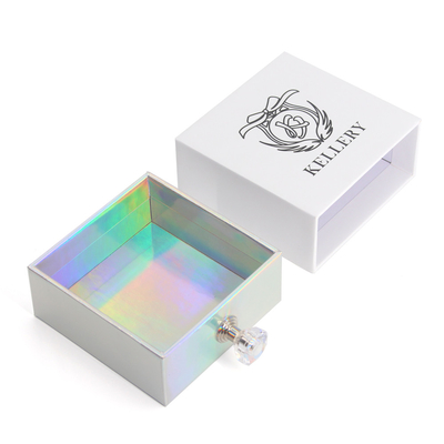 Custom Holographic Sliding Drawer Jewelry Box Vintage Small Jewellery Packing Gift Box